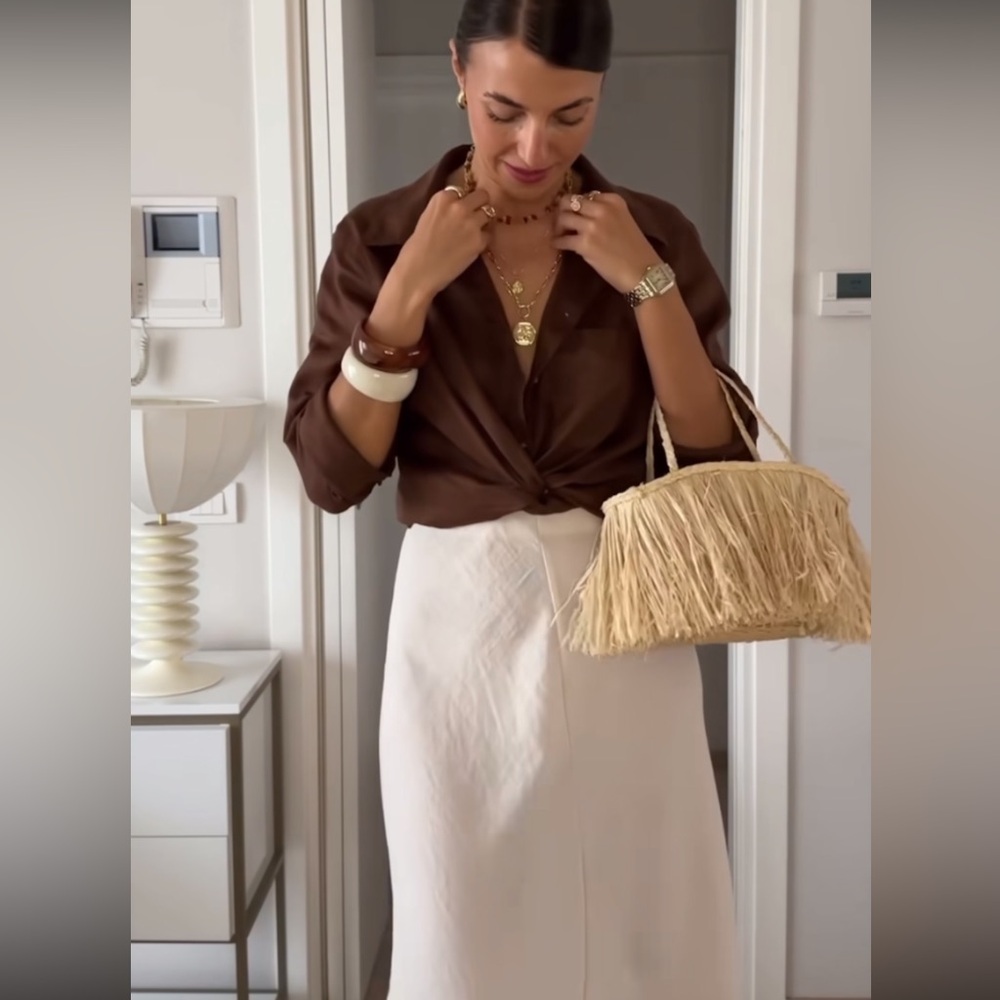 H&M fringe handbag raffia NWT LAST ONE - Picture 11 of 15